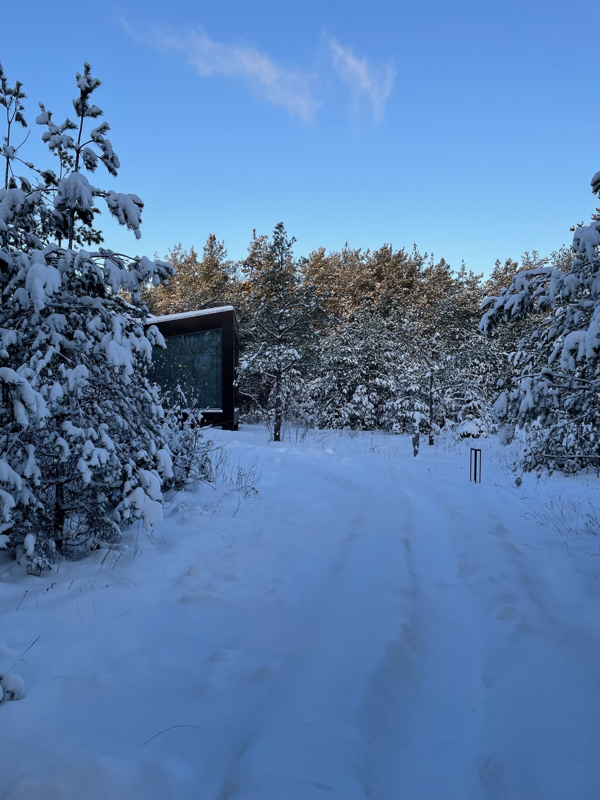 alt="Samadhi House during winter"
