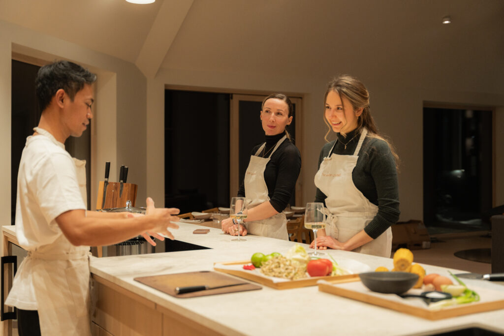 alt="Cooking class with seasonal ingredients at Dharma Resort"