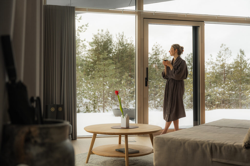 alt="Interior of Dharma Resort Muhu Estonia"